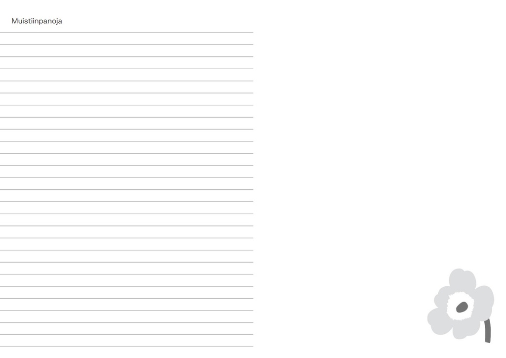 Vuosikalenterikirja 2027 Marimekko A5 Unikko