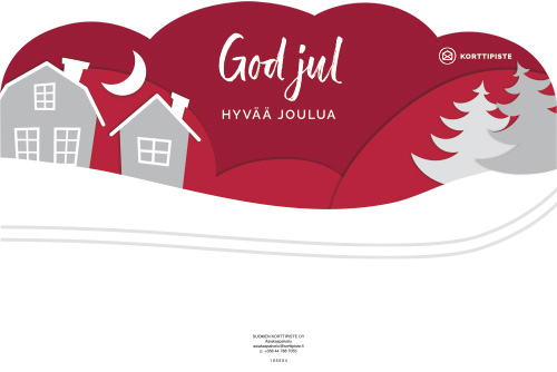 Opaste Hyvää joulua puna-harmaa 54 cm FI-SE