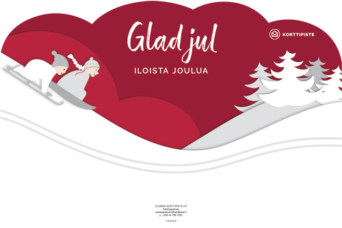 Opaste Iloista joulua puna-harmaa 54 cm FI-SE