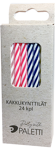Kakkukynttilä 4-väriä 24 kpl 