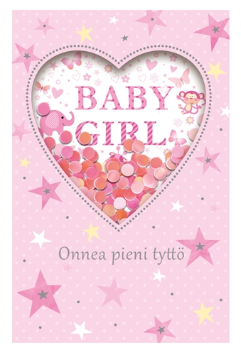 2-os vauvakortti tyttö paljetti