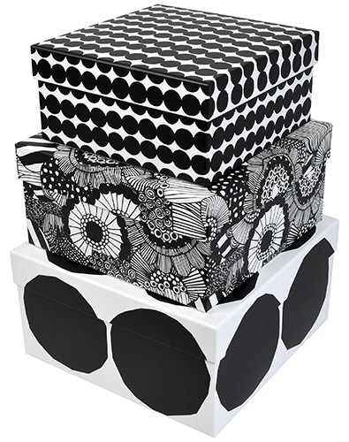 Lahjarasiasetti Marimekko mustavalkoinen