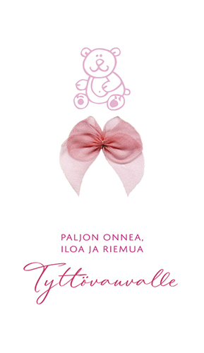 2-os vauvakortti tyttö rusetti
