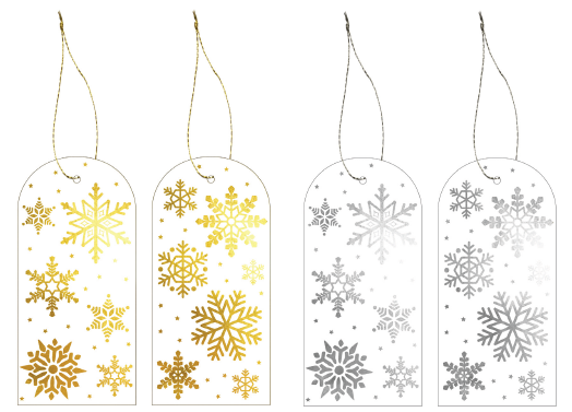 Pakettikortti joulu 8 kpl lumihiutale lajitelma