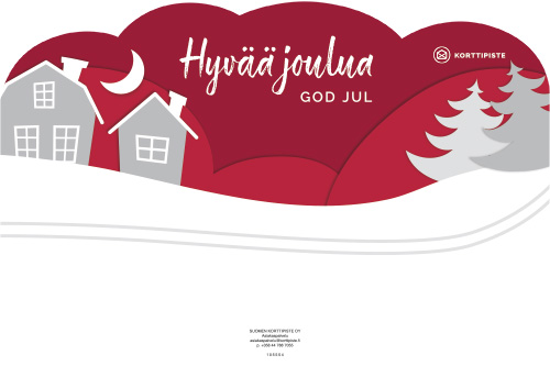 Opaste Hyvää joulua puna-harmaa 54 cm FI-SE