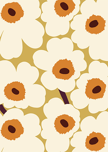 1-os Marimekko Unikko beige-oranssi