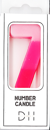 Number candle 7 pink