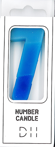 Numerokynttilä 7 sininen
