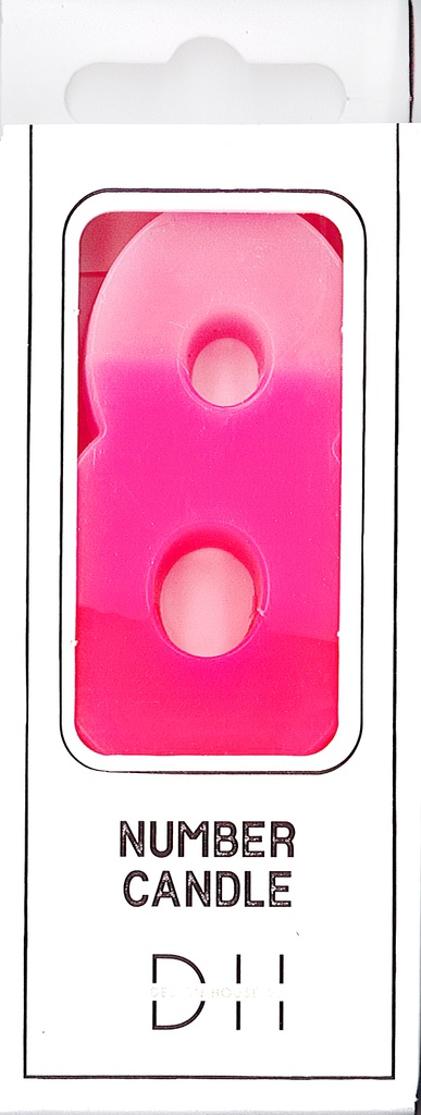Numerokynttilä 8 pinkki