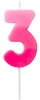 Number candle 3 pink