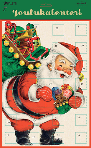 Joulukalenteri 24x38 cm Hallmark pukki