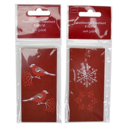 [1327594] Pakettikortti joulu 8 kpl Palin punainen lajitelma tekstitön