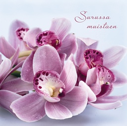 [19P07030] 2-os adressikortti Orkidea Roosa nauha osanotto