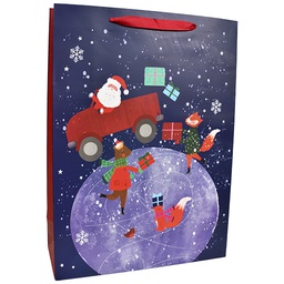 [6621274] Joulukassi XL/F joulupukki ja eläimet kuussa