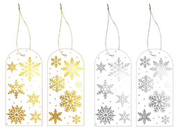 [1327612] Pakettikortti joulu 8 kpl lumihiutale lajitelma