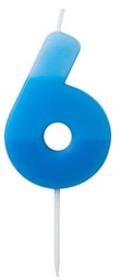 [202430] Numerokynttilä 6 sininen