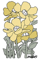 [4904675] 2-os kortti Vallila Olivia keltainen-salvia