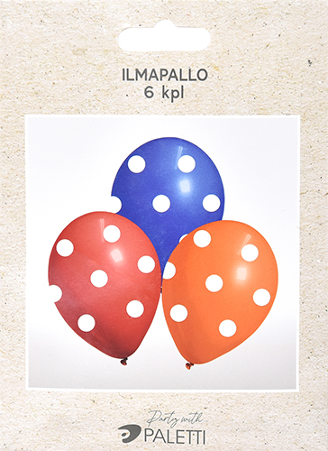 Ilmapallo pilkuilla 6 kpl