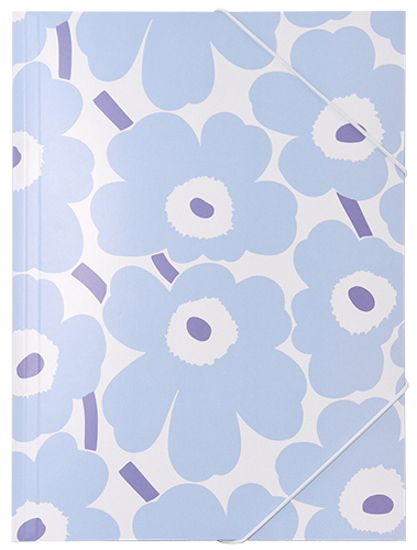 Kulmalukkokansio Marimekko Unikko vaaleansininen