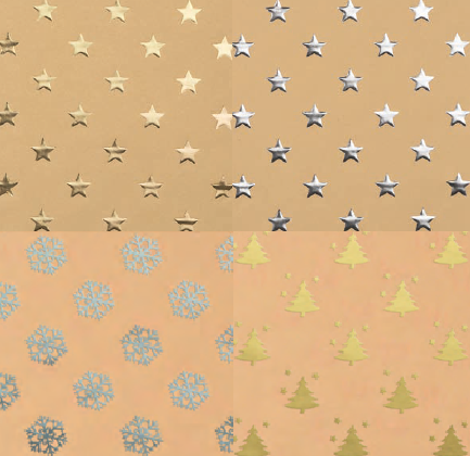 Joulupaperi kraft luxus KÄ 70 x 150 cm 30 rll