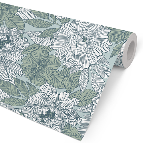 Lahjapaperi vakio tiskirulla 57cm x 154m kukat