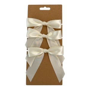 Satiinirusetti joulu 3kpl valkoinen KP22