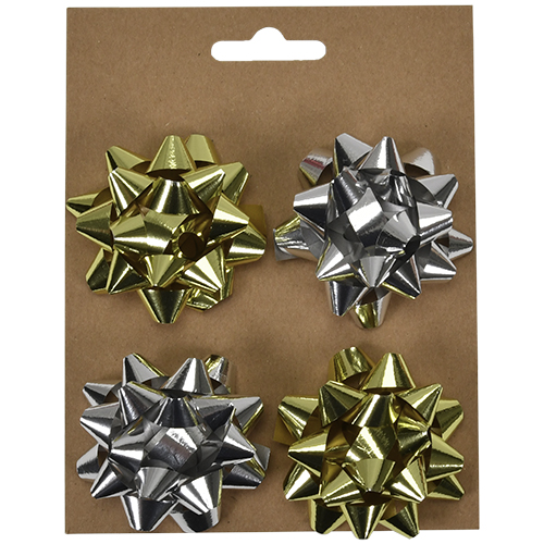 Ruusuke joulu 4kpl metalli kulta ja hopea KP19