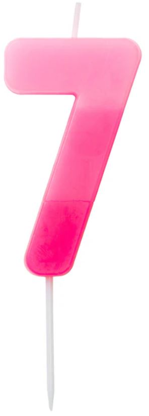 Numerokynttilä 7 pinkki