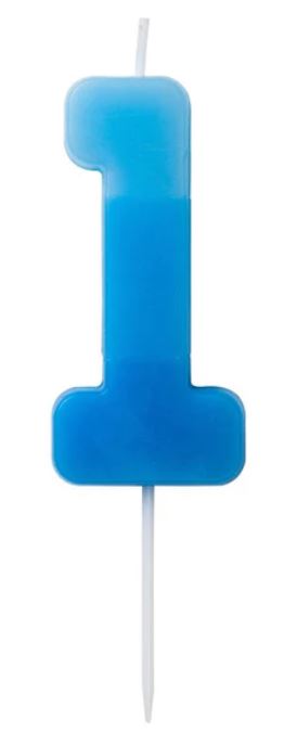 Numerokynttilä 1 sininen