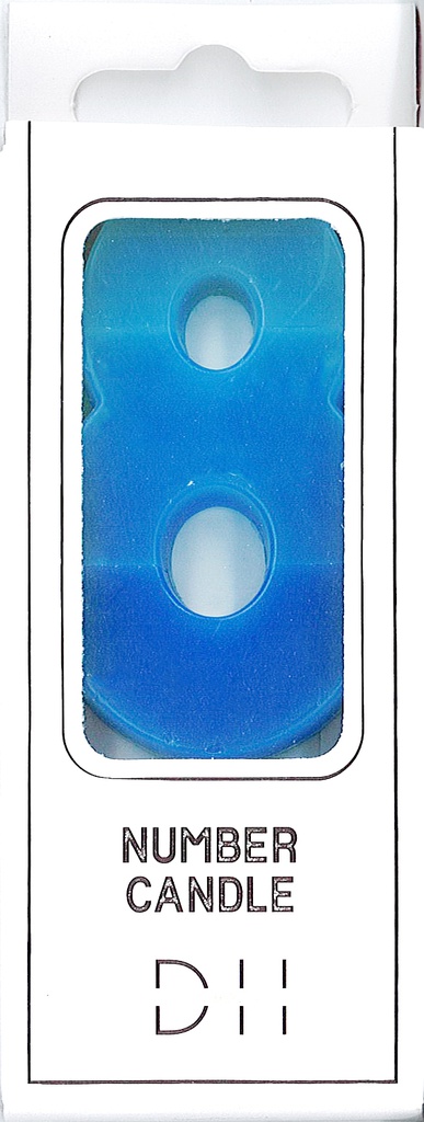 Numerokynttilä 8 sininen