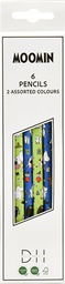 [203267] Lyijykynä lajitelma HB 6 kpl/paketti Muumi vihreä ja violetti