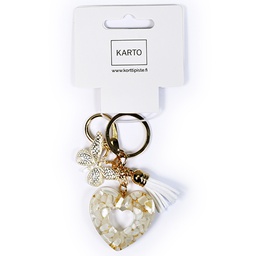 [3560908] Avaimenperä sydän ja perhonen valkoinen