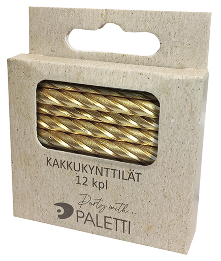 Kakkukynttilä kulta 12 kpl 