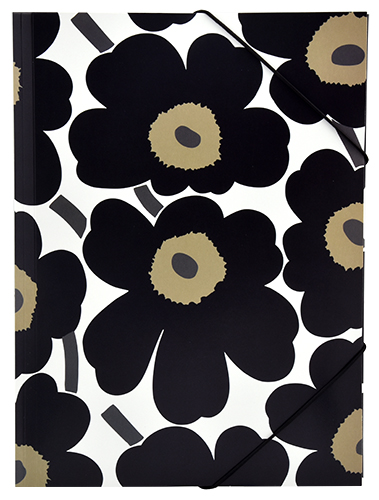 Kulmalukkokansio Marimekko Unikko musta