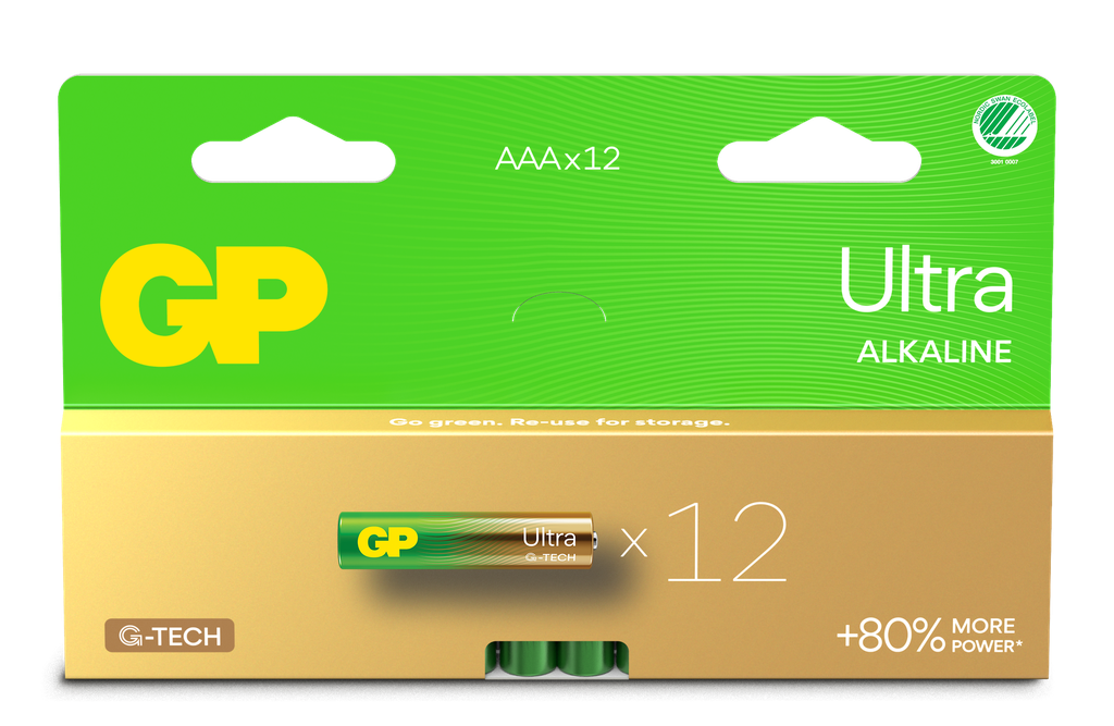 GP ALKALINE AAA LR03 ULTRA G-TECH 12P