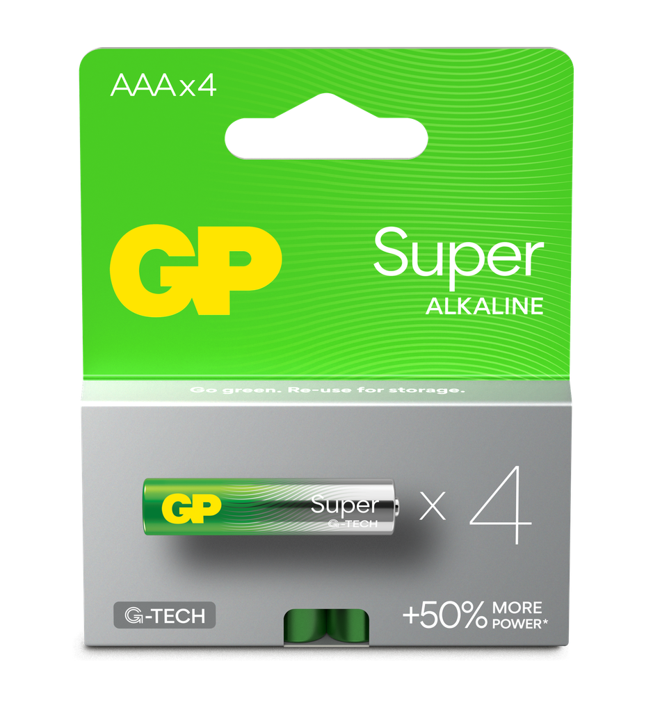 GP ALKALINE AAA LR03 SUPER G-TECH 4P