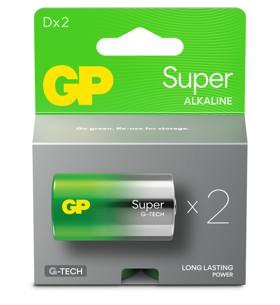 GP ALKALINE D LR20 SUPER  G-TECH 2P