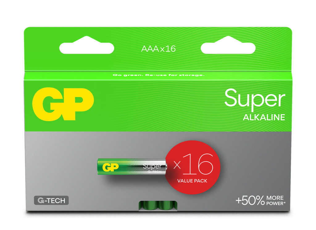 GP ALKALINE AAA LR03 SUPER G-TECH 16P