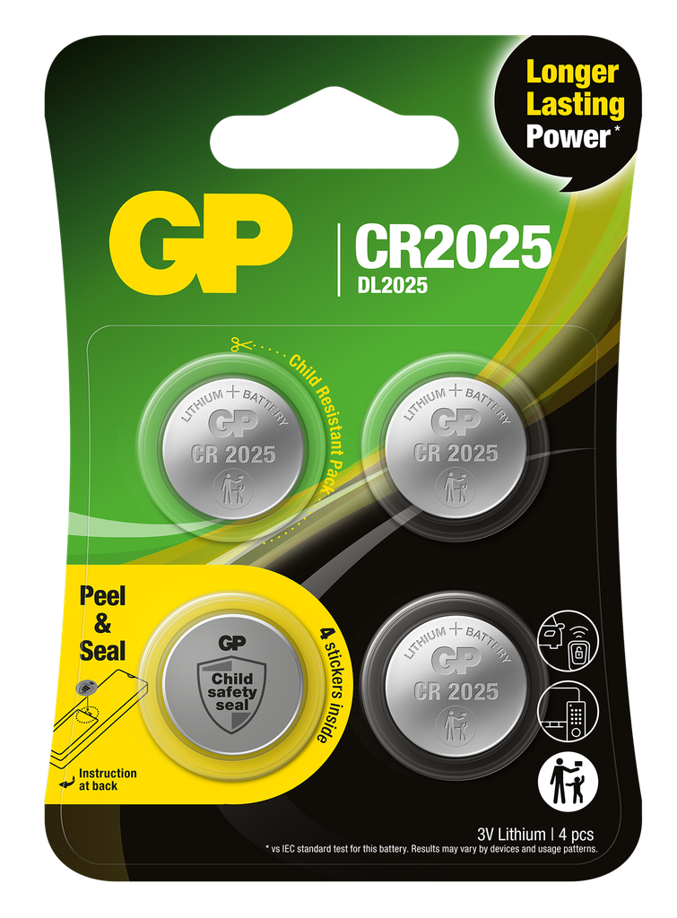 GP LITHIUM NAPPIPARISTO CR2025-7U4 Safety seal 4P