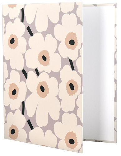 Rengaskansio 4 cm Marimekko Unikko harmaamusta