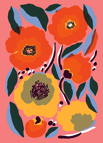 1-os Marimekko Rosarium oranssipun