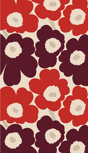 2-os Marimekko Unikko ruoste-viininp.