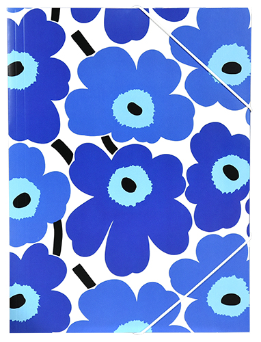 Kulmalukkokansio Marimekko Unikko sininen