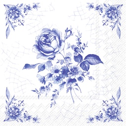 [C1035394] ROSE ON TILE white blue 25cm