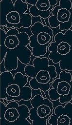 [4904429] 2-os Marimekko Unikko piirto musta-hopea