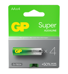 [GP151429] GP ALKALINE AA LR6 SUPER G-TECH 4P