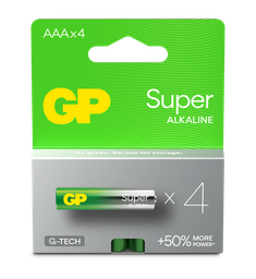 [GP151428] GP ALKALINE AAA LR03 SUPER G-TECH 4P