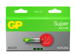 [GP151438] GP ALKALINE AAA LR03 SUPER G-TECH 16P