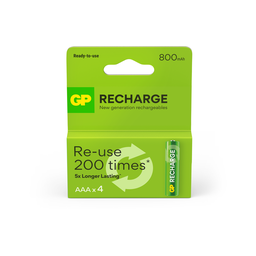 [GP201259] GP RECHARGE LADATTAVA AKKU AAA 800mAh 4P