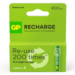 [GP201259] GP RECHARGE LADATTAVA AKKU AAA 800mAh 4P